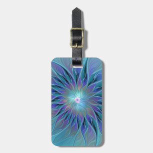 Blue Purple Flower Dream Abstract Fractal Art Luggage Tag