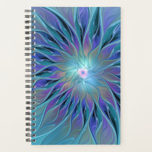 Blue Purple Flower Dream Abstract Fractal Art Planner