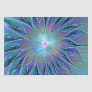 Blue Purple Flower Dream Abstract Fractal Art Tissue Paper