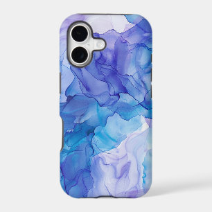 Blue Purple Fluid Watercolor Marble
