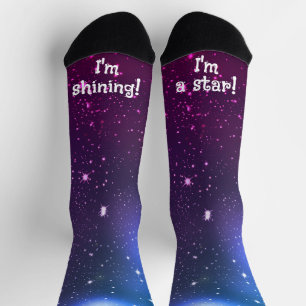 Blue & Purple Galaxy Festive Holiday Cheers Socks