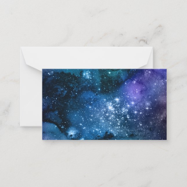 Blue Purple Galaxy Space Night Sky Cosmic Stars Card (Front)
