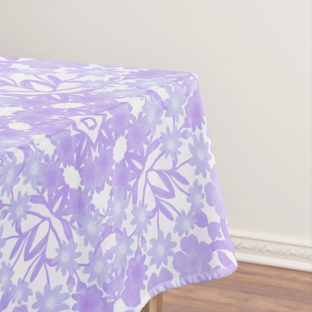 Blue Purple Garden Floral Tablecloth (In Situ)