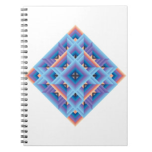 Blue, purple Geometric Quilt Diamond Notebook
