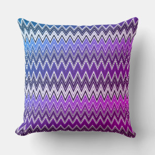 Blue Purple geometric zigzag Cushion