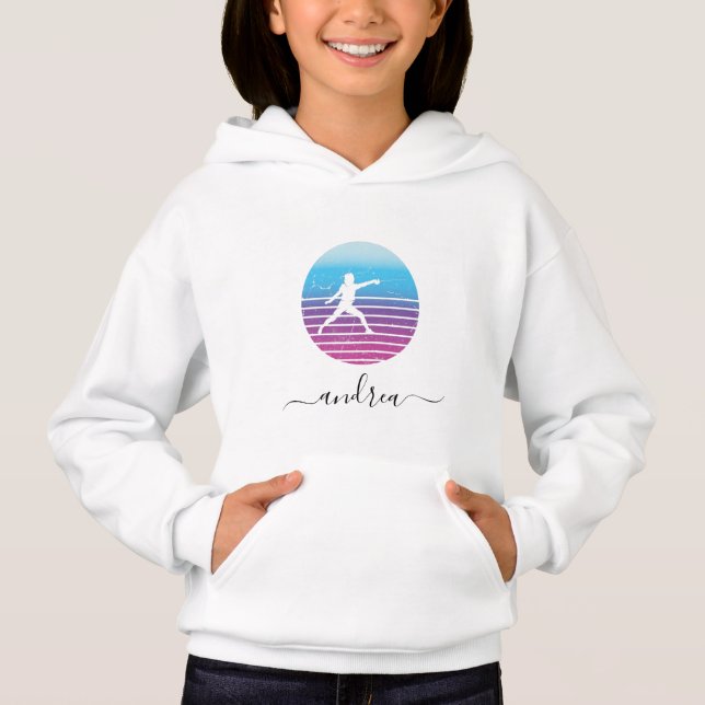Blue & Purple Girl Fencing Fencer & Custom Name (Front)