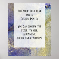Blue, Purple & Gold Marbled Alcohol Ink DIY