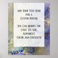 Blue, Purple & Gold Marbled Alcohol Ink DIY