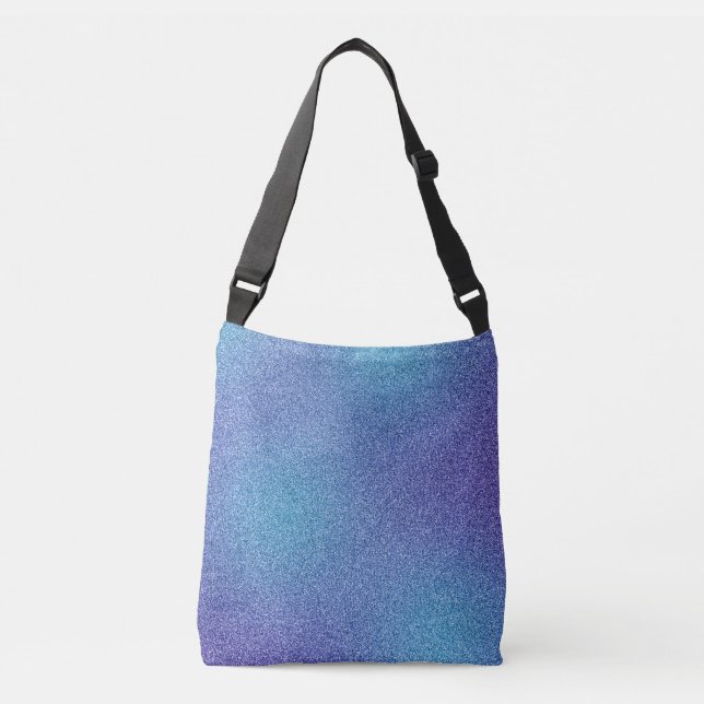 Blue-Purple Gradient Glitters Cross-Body Bag (Front)