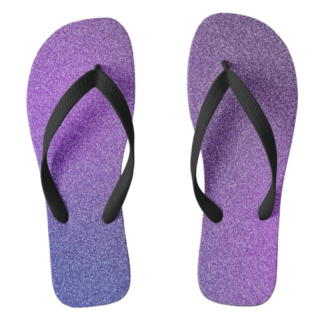 Blue-Purple Gradient Glitters, Pair of Thongs (Footbed)
