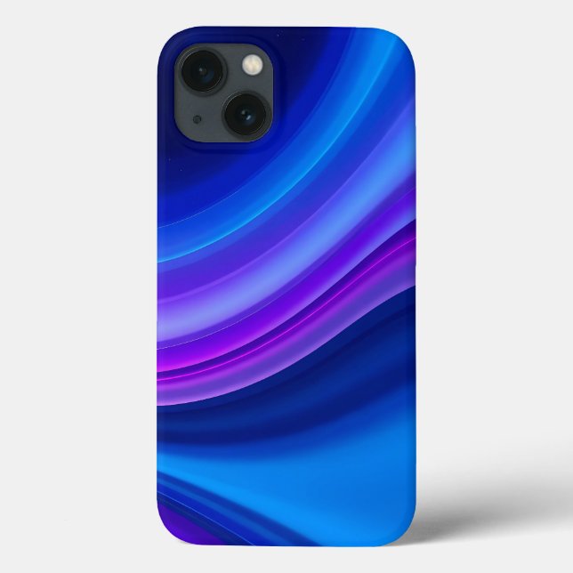 Blue Purple Gradient Wave iPhone Case (Back)