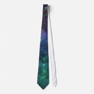 Blue, Purple, Green Orbs Textured Look Tie