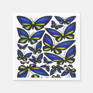 Blue Purple Green Wings Now Napkin