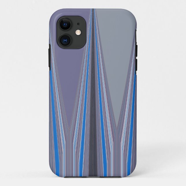 Blue, Purple, Grey Chevron Art Print Case-Mate iPhone Case (Back)