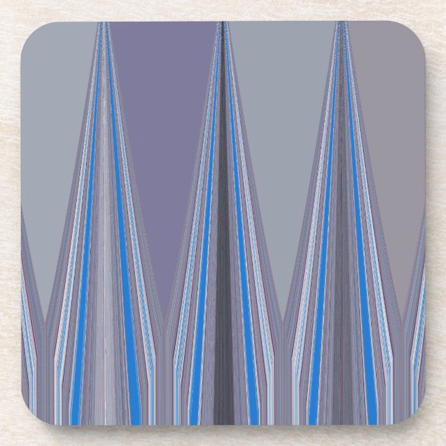 Blue, Purple, Grey Chevron Art Print Coaster (Front)