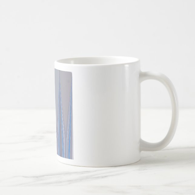 Blue, Purple, Grey Chevron Art Print Coffee Mug (Right)