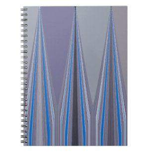 Blue, Purple, Grey Chevron Art Print Notebook
