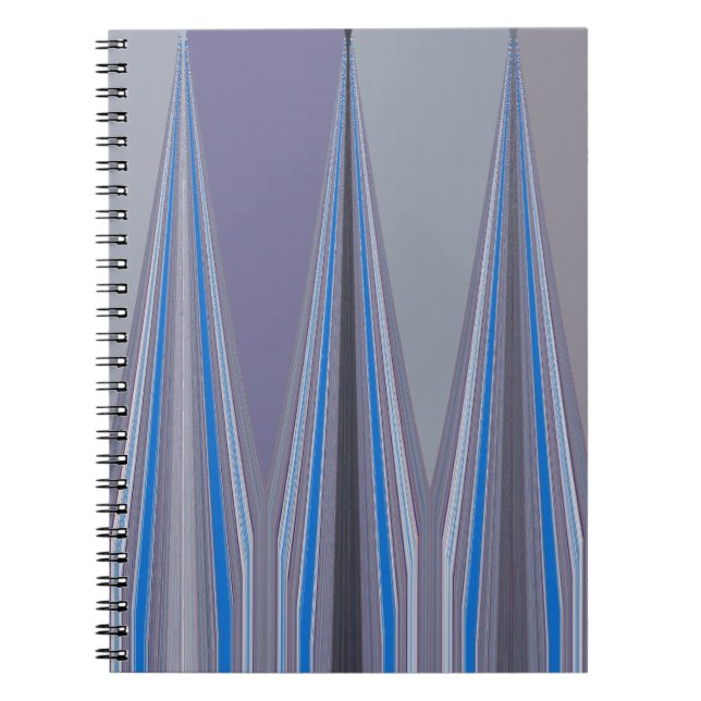 Blue, Purple, Grey Chevron Art Print Notebook (Front)