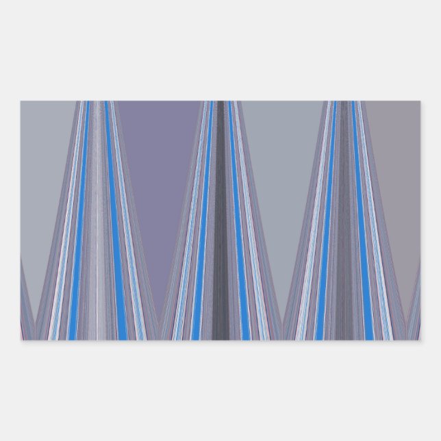 Blue, Purple, Grey Chevron Art Print Rectangular Sticker (Front)