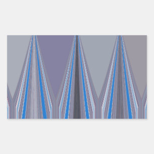 Blue, Purple, Grey Chevron Art Print Rectangular Sticker