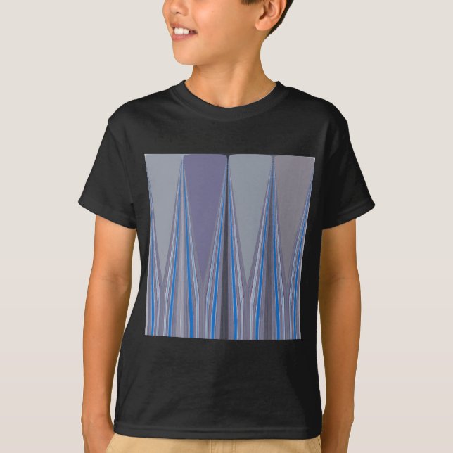 Blue, Purple, Grey Chevron Art Print T-Shirt (Front)