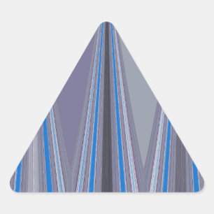 Blue, Purple, Grey Chevron Art Print Triangle Sticker