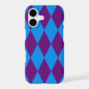 Blue Purple Harlequin Checkered Design