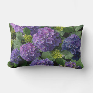 Blue purple Hydrangeas periwinkle Outdoor Pillow