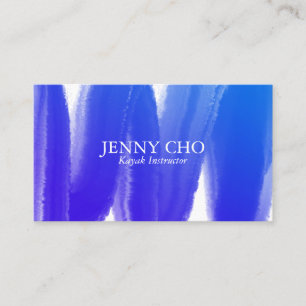 Blue purple inky paint stripe business card