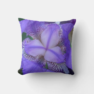 Blue Purple Iris Flower Cushion