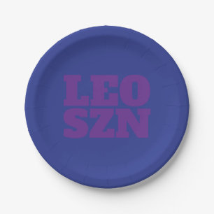 Blue Purple Leo SZN Cool Paper Plate