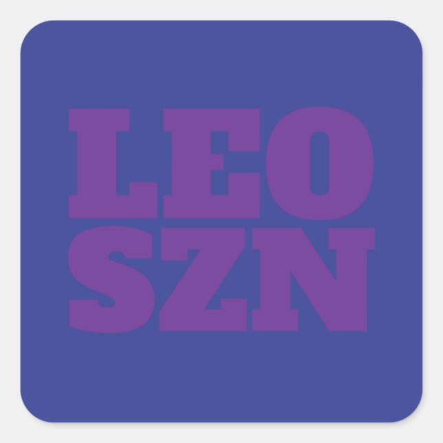 Blue Purple Leo SZN Cool Square Sticker (Front)