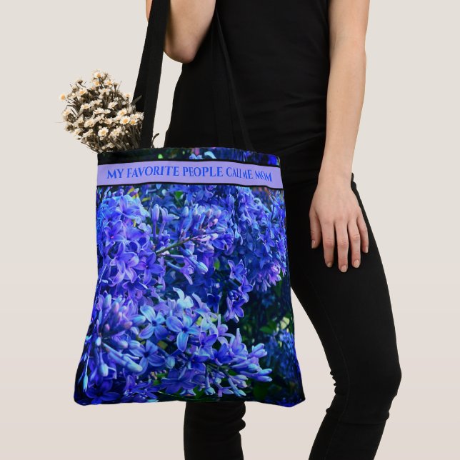 Blue purple lilacs romantic blue floral photo Mum Tote Bag (Close Up)