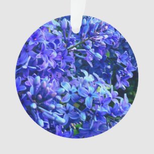 Blue purple lilacs romantic blue floral photo ornament