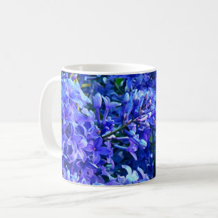Blue purple lilacs romantic blue purple floral  coffee mug