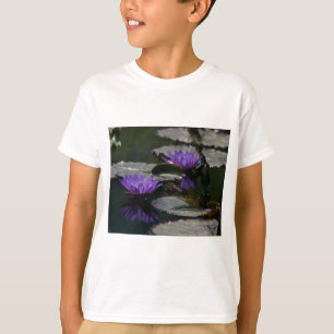 Blue Purple Lotus Waterlilies T-Shirt