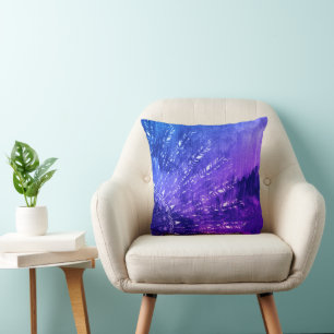 Blue Purple Mandala Clouds Boho Bohemian Cushion
