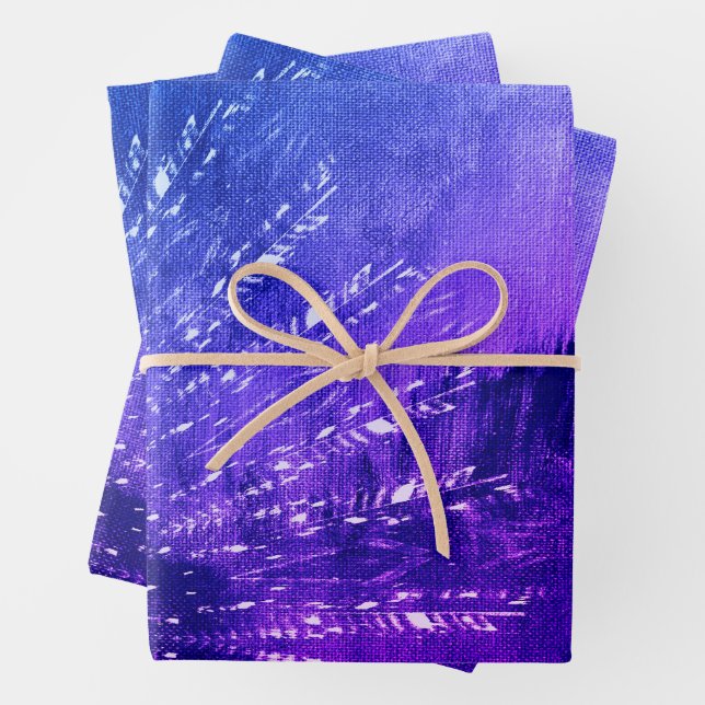 Blue Purple Mandala Clouds Boho Bohemian Wrapping Paper Sheet (In situ)