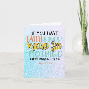 Blue Purple Matthew 17:20 Mustard Seed Card