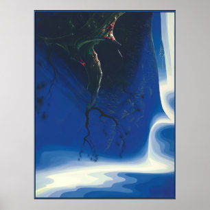 Blue Purple Mist - Magic Realism Eyvind Earle Poster