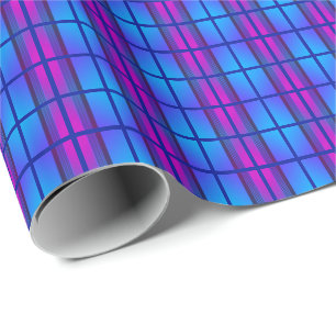 Blue Purple Neon Wrapping Paper