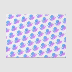 Blue Purple Octopus Cute Animal Tissue Paper