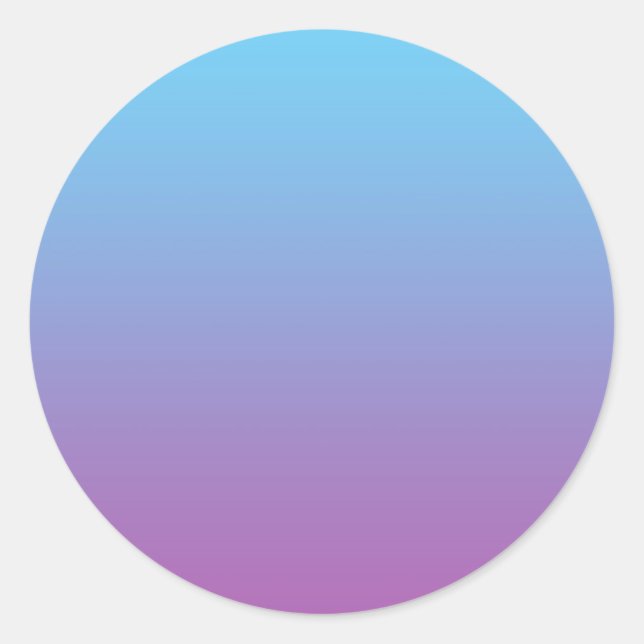 Blue & Purple Ombre Classic Round Sticker (Front)