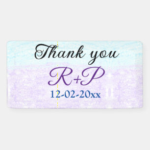 Blue purple ombre glitter sparkle thank you add banner