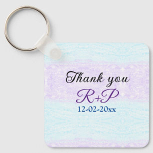 Blue purple ombre glitter sparkle thank you add key ring