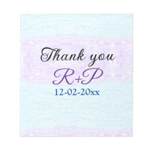 Blue purple ombre glitter sparkle thank you add  notepad