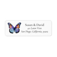 Blue Purple Orange Butterfly Address