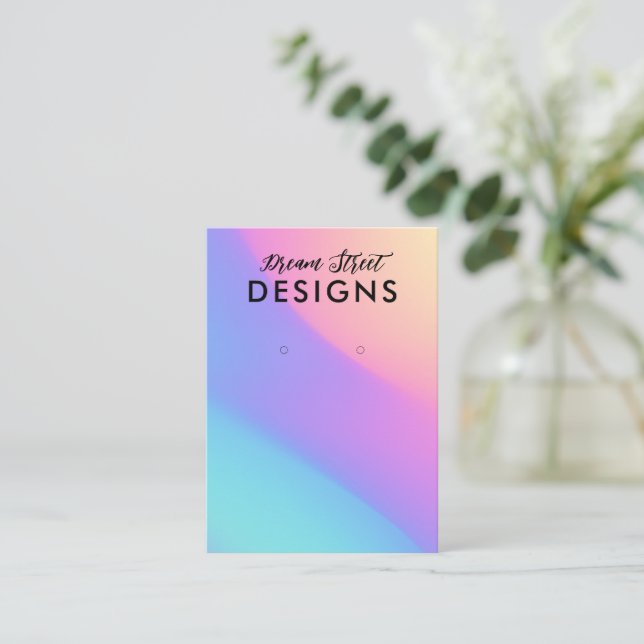 Blue Purple Orange Gradient Earring Display Card (Standing Front)