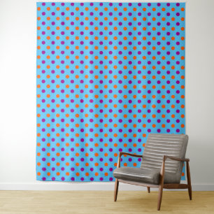 Blue Purple Orange Polka Dot Pattern Tapestry