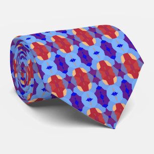 Blue Purple Orange Unique Pattern Tie